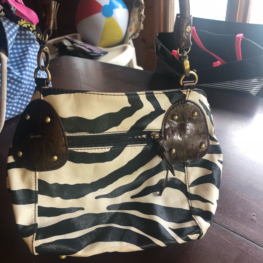 Zebra print handbag